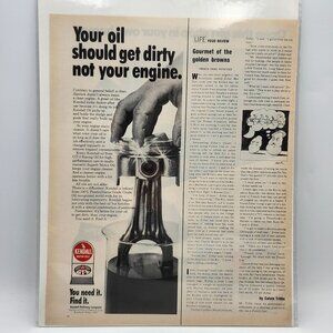 Vintage Kendall Oil Your Get Dirty Not Your Engine LIFE Magazine Print Ad a